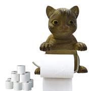 Yplkm Porte-Serviettes en Papier Chat,Support Distributeur De Papier Essuie-Tout Chat | Distributeur en Résine sans Percage Décor Animalier pour Salle De Bain Et Cuisine