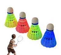 Yplkm Volant Badminton - 4 Pièces Volants pour Nuit | Outil d'Entraînement avec Balle Lumineuse,Pratique Intérieur Extérieur Jardin Débutants Adultes