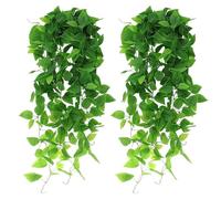 YPLonon 2 Pièces Plantes Artificielles 110cm Lierre Guirlande pour Décoration Murale Fausse Plantes Tombante Couronne de Lierre à Suspendre pour Mariage Jardin Salle de Dain Couloir