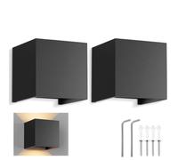 YPLonon Applique Murale LED Moderne 2 Pièces 12W Blanc Chaud 3000K, Éclairage Extérieur/Intérieur Étanche IP65, Angle de Faisceau Réglable pour Salon, Terrasse, Escalier, Applique Contemporaine