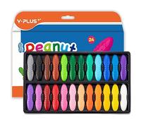 YPLUS Crayons de Cacahuètes pour Les Tout-Petits, 24 Crayon de Couleurs Enfants Non Toxiques, Faciles à Tenir, Lavables Et Sûrs pour Les Tout-Petits, Fournitures d'Art à Colorier
