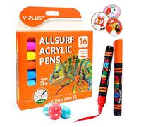 YPLUS Marqueurs Ensemble de Feutres Acryliques, Marqueur de Peinture Acrylique pour Coloriage, Feutre de Dessin, Marker Acrylique - 16 Couleurs