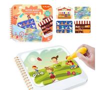 YPLUS Pages d'activités Water Reveal avec Stylo à Eau pour Dessiner et colorier sans désordre - Busy Town
