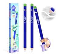 YPLUS Stylo Gomme avec Taille-Crayon Intégré, Effacement Précis, Bleu | Gomme Crayon Rétractable pour Dessin et Croquis, Fournitures Scolaires Idéales pour Détail et Géométrie