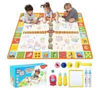 YPLUS Tapis de gribouillage d'eau pour enfants, 101,6 x 81,3 cm, tapis de dessin pour tout-petits, peinture magique sans désordre, jouets Montessori portables pour enfants, tout-petits - Fermes