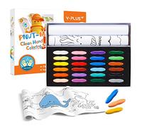 YPLUS trousse de crayons d'arachide pour enfants, boîte d'art pour crayons 24 couleurs et rouleaux muraux, cadeaux de coloration pour enfants non toxiques