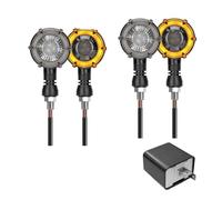 YPMGRWLSN Indicateurs Clignotant de moto LED lumières Flash séquentiel indicateur lampe 12V 10mm double couleur rotation lumière