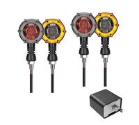 YPMGRWLSN Indicateurs Clignotant de moto LED lumières Flash séquentiel indicateur lampe 12V 10mm double couleur rotation lumière