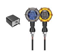 YPMGRWLSN Indicateurs Clignotant de moto LED lumières Flash séquentiel indicateur lampe 12V 10mm double couleur rotation lumière