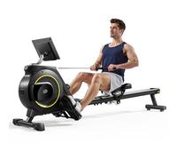 YPOO Rameur pour la maison, capacité de 158,8 kg, résistance silencieuse à 16 niveaux, rameur magnétique pliable pour la maison, rameur compact d'entraînement complet pour cardio et force avec support