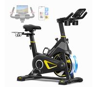 YPOO Vélo d’Appartement, Résistance Magnétique Réglable, Siège Confortable | Résistance Magnétique 0-100%, Siège et Guidon Réglables, Silencieux, LCD & App - pour le Cardio à la Maison