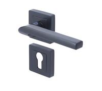 YPP7-S-PE Poignée de porte carré de 7 noir Yale - Modèle Sienna - passage de cylindre euro