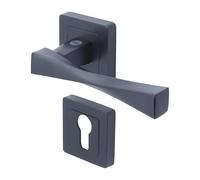 YPP7-V-PE Poignée de porte carré de 7 noir Yale - Modèle Verona - passage de cylindre euro