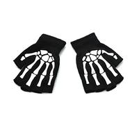 YPREWY 1 paire de mitaines d'hiver en tricot extensible pour Halloween, motif tête de mort, squelette, gants de boxe pour homme