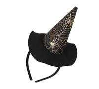 YPREWY Bandeau de sorcière d'Halloween pour adulte - Chapeau de magicien en toile d'araignée - Bandeau pointu pour jeu de rôle - Pour fête
