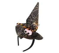 YPREWY Bandeau de sorcière d'Halloween pour adulte - Chapeau de magicien en toile d'araignée - Bandeau pointu pour jeu de rôle - Pour fête