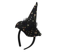 YPREWY Bandeau de sorcière d'Halloween pour adulte - Chapeau de magicien en toile d'araignée - Bandeau pointu pour jeu de rôle - Pour fête