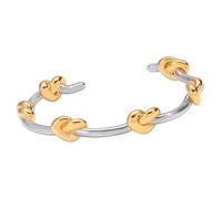 YPREWY Bracelet en acier inoxydable avec nœud symbolique - Ouverture réglable - Bijoux pour femmes et hommes - Accessoire tendance - Bracelet contemporain, taille unique, Comme décrit