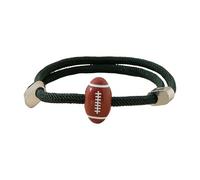 YPREWY Bracelet tendance pour homme avec corde Milans noire robuste et design sportif inspiré des rugbys pour un usage quotidien, taille unique, Comme décrit