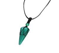 YPREWY Collier avec pendentif géométrique en maille avec véritable opale - Chaîne élégante pour un usage quotidien - Collier tendance pour femme, taille unique, Comme décrit, Comme décrit.