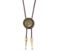 YPREWY Collier contemporain en cuir PU avec ornements en alliage léger Bolos Cravate Design unisexe pour un usage quotidien élégant Collier PU Design, The rain flowers are