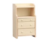 YPREWY Commode miniature en bois antique à l'échelle 1/12, armoire à quatre tiroirs avec lisse pour un rangement réaliste de la chambre à coucher et un organisateur de maisons de poupées en bois