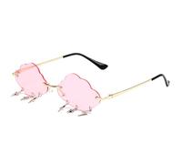 YPREWY Cool Clouds Lunettes de soleil élégantes et légères avec pompons Style punk, Poudre de cadre doré
