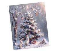 YPREWY Ensemble d'images en strass 5D pour sapin de Noël - Décoration murale pour la maison - Peinture en cristal - Pour femme