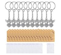 YPREWY Kirsite Porte-clés souvenir religieux avec pochettes élégantes en organza et cartes en papier kraft pour baptême