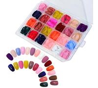 YPREWY Lot de 24 faux ongles carrés colorés et droits pour manucure