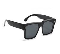 YPREWY Lunettes de soleil hip-hop sportives, élégantes, uniques, légères, nuances futuristes, spectacles en direct, fête, accessoires photo, Noir brillant