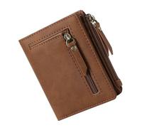 YPREWY Portefeuille léger en cuir synthétique avec fermeture éclair autour du pourtour pour protéger 8 porte-cartes pour femme Taille S, marron