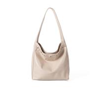 YPREWY Sac à bandoulière en cuir synthétique pour femme avec poignée sur le dessus, sacs à bandoulière avec cordon de serrage pour femme, beige, One Size