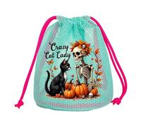 YPREWY Sac de collection de bonbons sur le thème d'Halloween pour enfants, robuste, résistant à l'eau, pochettes de rangement réutilisables pour fêtes, grande capacité, Vert, Taille unique