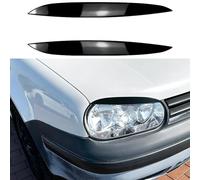 YPSBBHD 2 Pièces Voiture Phare Paupière Sourcil Avant Phare Couverture Sourcil Phare Oeil Autocollant, Compatible avec VW Golf 4 MK4,Gloss Black