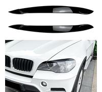 YPSBBHD 2 Pièces Voiture Phare Paupière Sourcil Avant Phare Couverture Sourcil Phare Oeil Autocollant, Compatible avec BMW X5 E70 2008-2013,Gloss Black