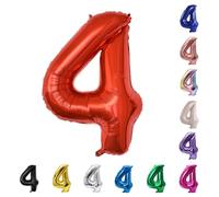 YPSelected Grand ballon à l'hélium en forme de chiffre de 81,3 cm pour anniversaire, fête de mariage (rouge, 4)