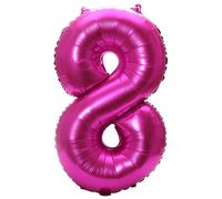 YPSelected Grand ballon en aluminium en forme de chiffre à l'hélium - 81,3 cm - Pour fête d'anniversaire ou de mariage - De 0 à 9 - Rouge rose -