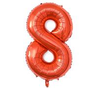 YPSelected Grand ballon en aluminium en forme de chiffre à l'hélium - 81,3 cm - Pour fête d'anniversaire ou de mariage - Rouge
