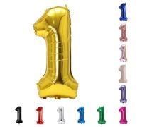 YPSelected Grand ballon gonflable en forme de chiffre à l'hélium de 81,3 cm pour anniversaire, fête de mariage de 0 à 9 (doré, 1)