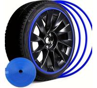 YPSQQHD Anneau de Protection pour Jantes de Voiture, Compatible pour Ford F150 F250 F350 F450, Bande décorative pour pneus, Autocollants pour Jantes (8 M),Blue