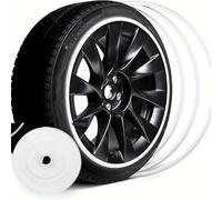 YPSQQHD Anneau de Protection pour Jantes de Voiture, Compatible pour Porsche Taycan Cayenne Macan, Bande décorative pour pneus, Autocollants pour Jantes (8 M),White