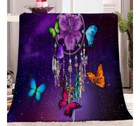 Ypthriline Couverture Attrape-rêves Papillon Plaid Polaire Microfibre Flanelle 150 x 200 cm, Léger, Doux, Chaud et Confortable, Convient aux Chambres et aux Salons Thème Fantastique