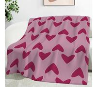 Ypthriline Couverture Cœurs Rouges Style Simple Plaid Polaire Microfibre Flanelle 180 x 220 cm, Léger, Doux, Chaud et Confortable, Convient aux Chambres et aux Salons
