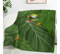 Ypthriline Couverture Rainette aux Yeux Rouges Style Naturel Plaid Polaire Microfibre Flanelle 150 x 200 cm, Léger, Doux, Chaud et Confortable, Convient aux Chambres et aux Salons