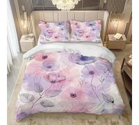 Ypthriline Housse de Couette 90x190 Fleur Parure de Lit Impression Parure Housse Couette Douce Microfibre avec Fermeture Eclair, Literie avec 2 Taies d'oreiller 50x75 cm