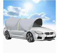 ypuxil Abri De Voiture Mobile Pliable, Tente De Voiture Portable en Acier Inoxydable, Couverture De Voiture De Garage Extérieure Simple Semi-Automatique,Pare-Soleil Anti-UV,Silver