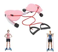 ypuxil Waist Twister Machine with Resistance Bands, Planche de Fitness rotative à 180°, capacité de 330 LB, Planche antidérapante, Planche de Fitness rotative pour unisexePink,53cm*33cm