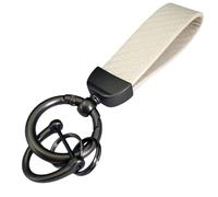 YPXHCZYJ Auto Porte-clé pour Ma-zda MX-5 MX 5 MX5 Voiture Porte-Clés Porte Clef, Porte-clés en Cuir Et pour Voiture Porte-Clés avec Anneau en D Pivotant à 360°,White Style-A