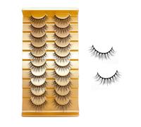 YPYMOD 10 Paires Faux Cils, Naturel 3D Faux Cils, Cat Eye Lashes Reutilisable (H07)